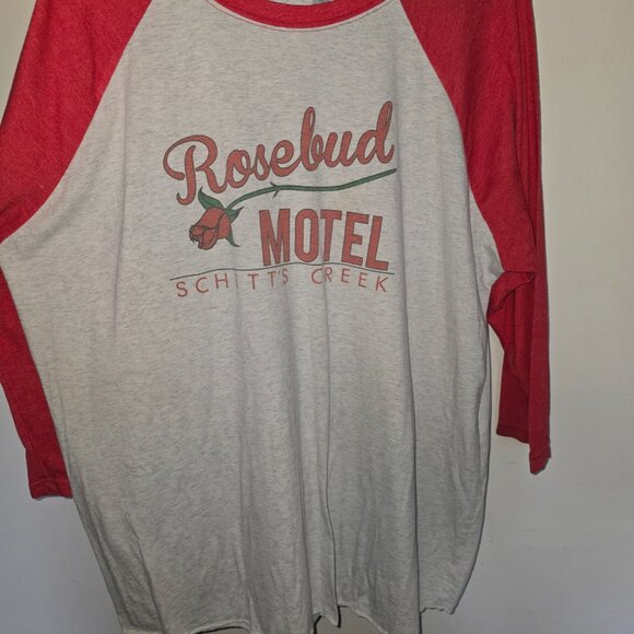 Schitt's Creek TV Series "Rosebud Motel" Red and Grey Baseball T-Shirt X… - Picture 3 of 7